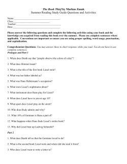 The Book Thief by Markus Zusak Summer Reading Study Guide