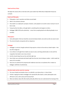 Death and Harry Potter Page 1 Death and Harry Potter We begin