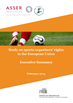 Study on sports organisers` rights in the European Union Executive