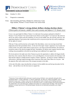 Executive Summary Memo  - Women`s Voices Women Vote
