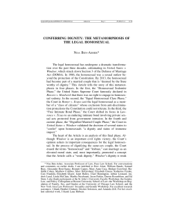 conferring dignity: the metamorphosis of the legal homosexual