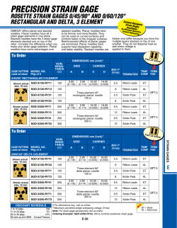 Precision Strain Gage Rosette Strain Gages 0/45/90&deg; and 0/60/120
