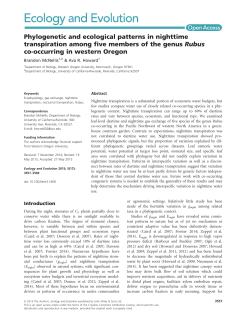 Phylogenetic and ecological patterns in nighttime transpiration