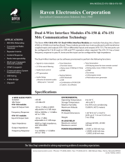 M4x Tech Spec - Raven Electronics Corporation