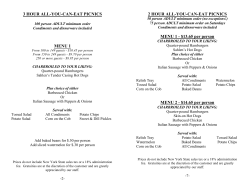 3 HOUR ALL-YOU-CAN-EAT PICNICS MENU 1