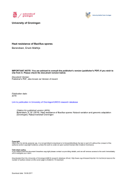 High-level heat resistance of spores of Bacillus