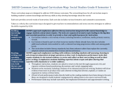 SAUSD Common Core Aligned Curriculum Map: Social Studies