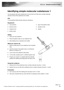 Identifying simple molecular substances 1