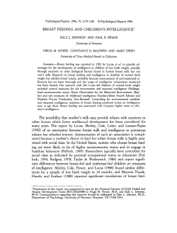 breast feeding and children`s intelligence