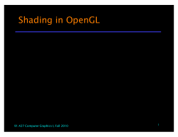 Shading in OpenGL - UML Computer Science