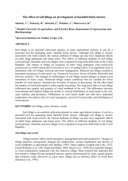 The effect of soil tillage on development of harmful biotic factors