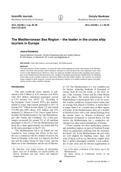 The Mediterranean Sea Region &ndash; the leader in the cruise ship