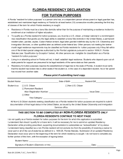 Florida Residency Form