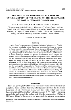 the effects of hypersaline exposure on oxygen