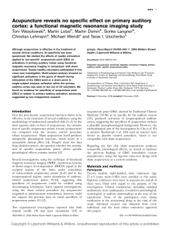 Acupuncture reveals no specific effect on primary auditory cortex: a