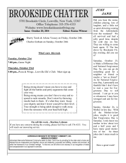 Chatter 10202014 - Brookside Senior Living