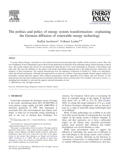 The politics and policy of energy system transformation&mdash;explaining