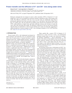 Proton transfer and the diffusion of H and OH ions along water wires