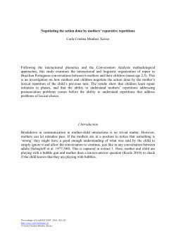 Negotiating the action done by mothers` reparative repetitions Carla