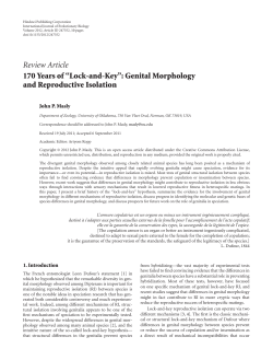 170 Years of &ldquo;Lock-and-Key&rdquo;: Genital Morphology and Reproductive