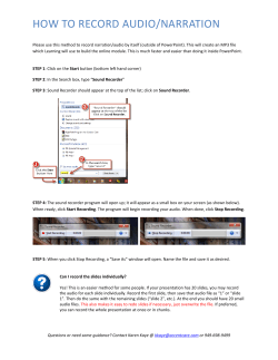 HOW TO RECORD AUDIO/NARRATION