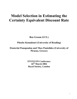 Model Selection in Estimating the Certainty Equivalent Discount Rate