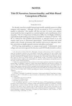 Title IX Narratives, Intersectionality, and Male
