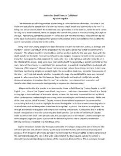 Justice in a Small Town: In Cold Blood By