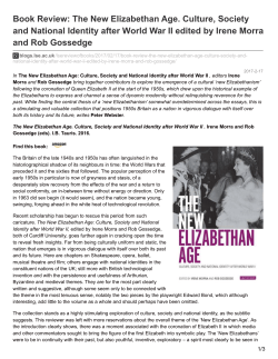 Book Review: The New Elizabethan Age. Culture, Society and