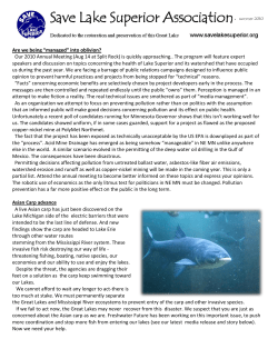 10 summer - Save Lake Superior Association