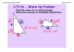 7.4 special right triangles.notebook
