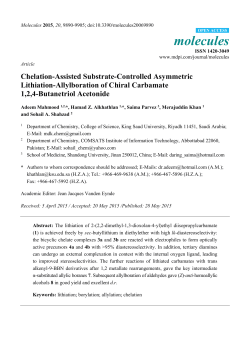 Chelation-Assisted Substrate-Controlled Asymmetric Lithiation