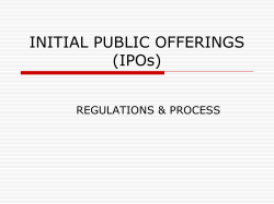 INITIAL PUBLIC OFFERINGS (IPOs)