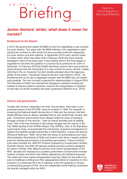 Junior doctors` strike: what does it mean for nurses?