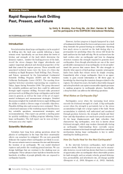 Rapid Response Fault Drilling Past, Present, and Future