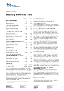 1. Distribution tariffs