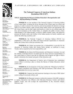 The National Congress of American Indians Resolution #SD-15-073