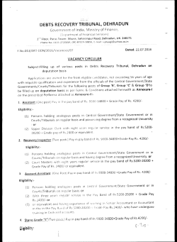 DEBTS RECOVERY TRIBUNAL, DEHRADUN Lligibility!