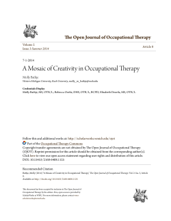 A Mosaic of Creativity in Occupational Therapy