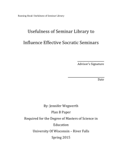 Usefulness of Seminar Library to Influence Effective Socratic Seminars