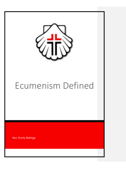 Ecumenism Defined - The Methodist Church of Southern Africa