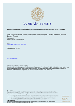 Modeling time-variant fast fading statistics of mobile peer-to