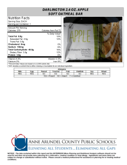 DARLINGTON 2.4 OZ. APPLE SOFT OATMEAL BAR Nutrition Facts