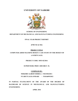 UNIVERSITY OF NAIROBI - Department of Mechanical