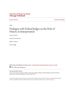 Dialogue with Federal Judges on the Role of History in Interpretation