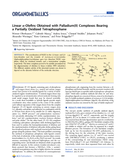 Linear &alpha;-Olefins Obtained with Palladium(II) Complexes Bearing a