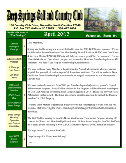 April 2015 - Deep Springs Country Club