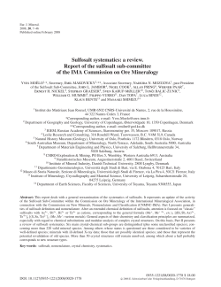 Sulfosalt systematics - Commission on New Minerals, Nomenclature