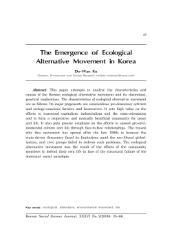 The Emergence of Ecological Alternative Movement in Korea