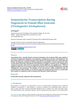 Somatolactin Transcription during Oogenesis in Female Blue